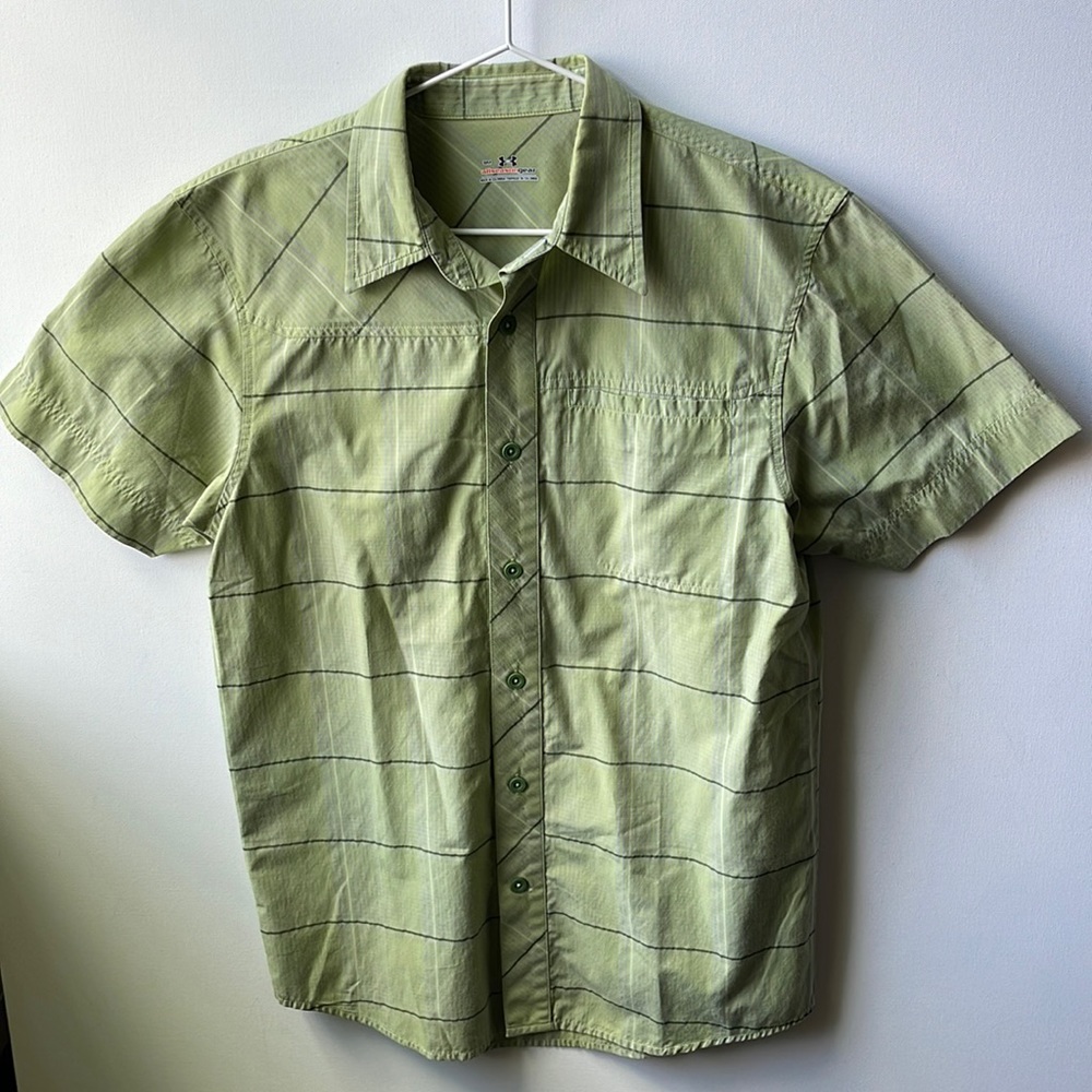Under Armour allseasongear Mens Button Up T-Shirt | Green | Small